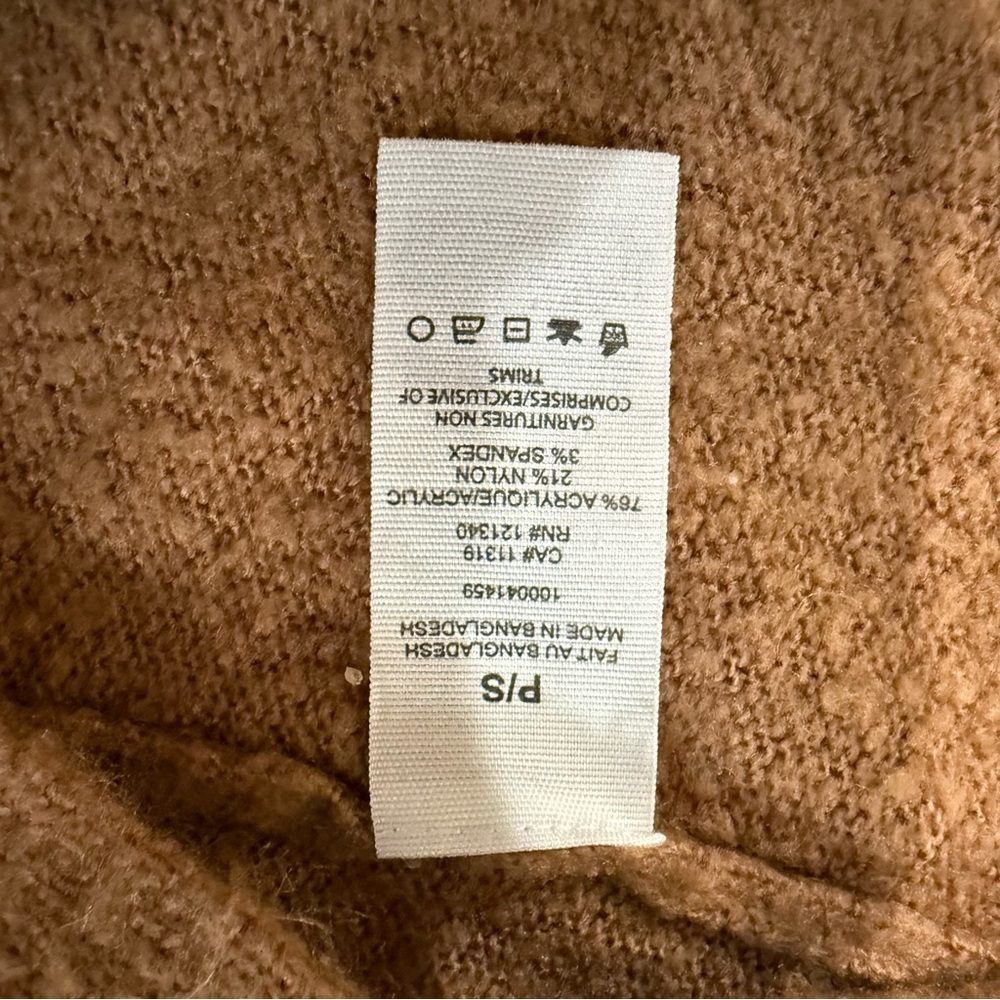 Garage Cozycore Open Front Long Duster Cardigan Sweater Womens Small CamelBrown - Picture 6 of 7